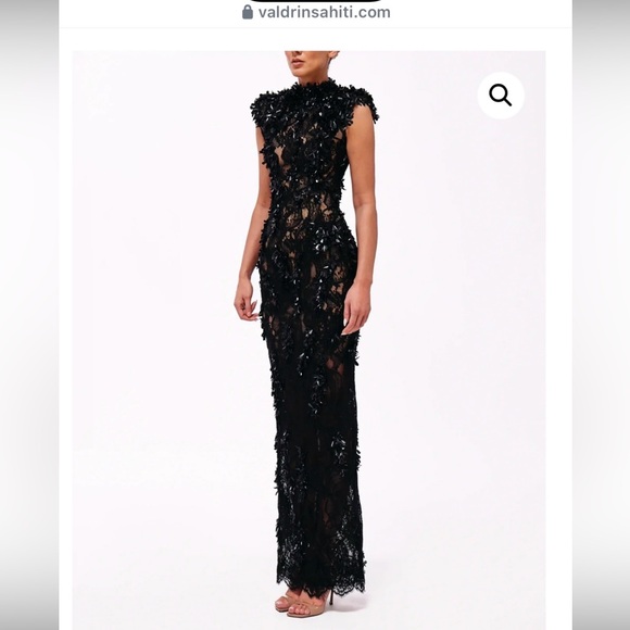 Valdrin Sahiti Black Embellished Evening Gown (Prom, Birthday, Special Event) - Picture 1 of 7